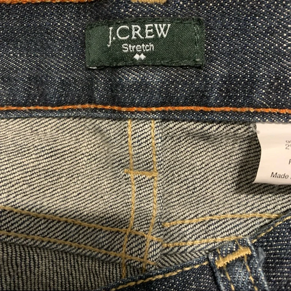 J. Crew stretch 26S matchstick whiskered denim jeans straight leg cotton blend